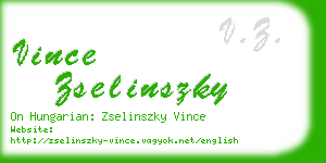 vince zselinszky business card